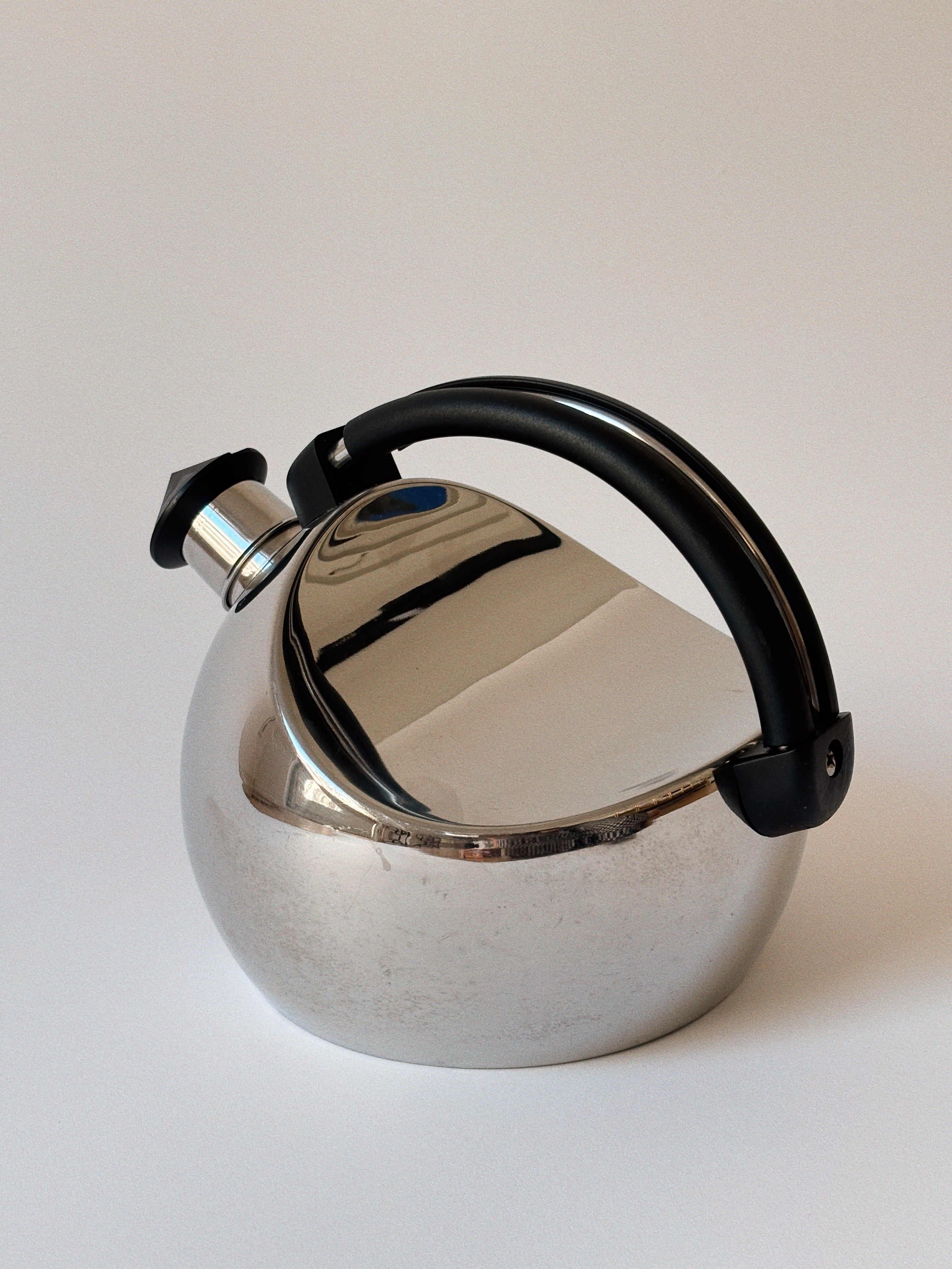 Mirror Ball Kettle, 1980's Italy — side angle