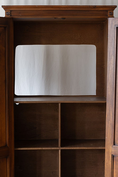 French Walnut Armoire — side angle