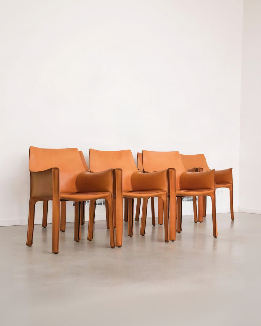 Cab 413 by Mario Bellini for Cassina — Set of 7 — in context