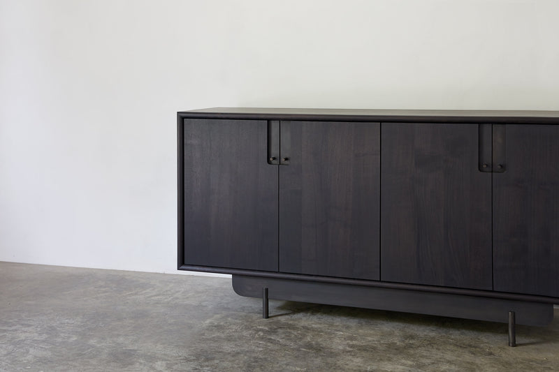 Ridge Cabinet — close-up of dark wood finish and metal handles