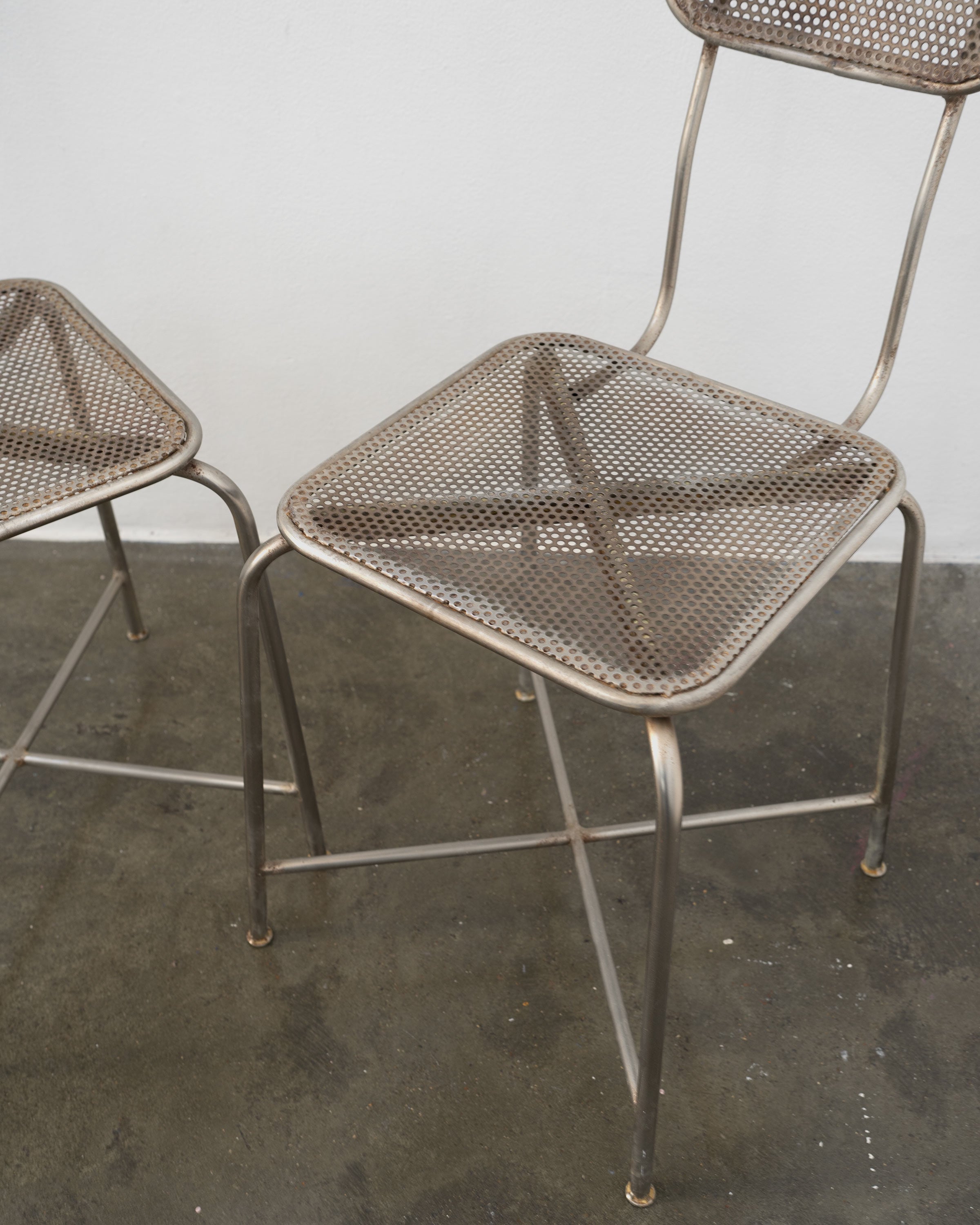 Vintage Perforated Metal Chairs