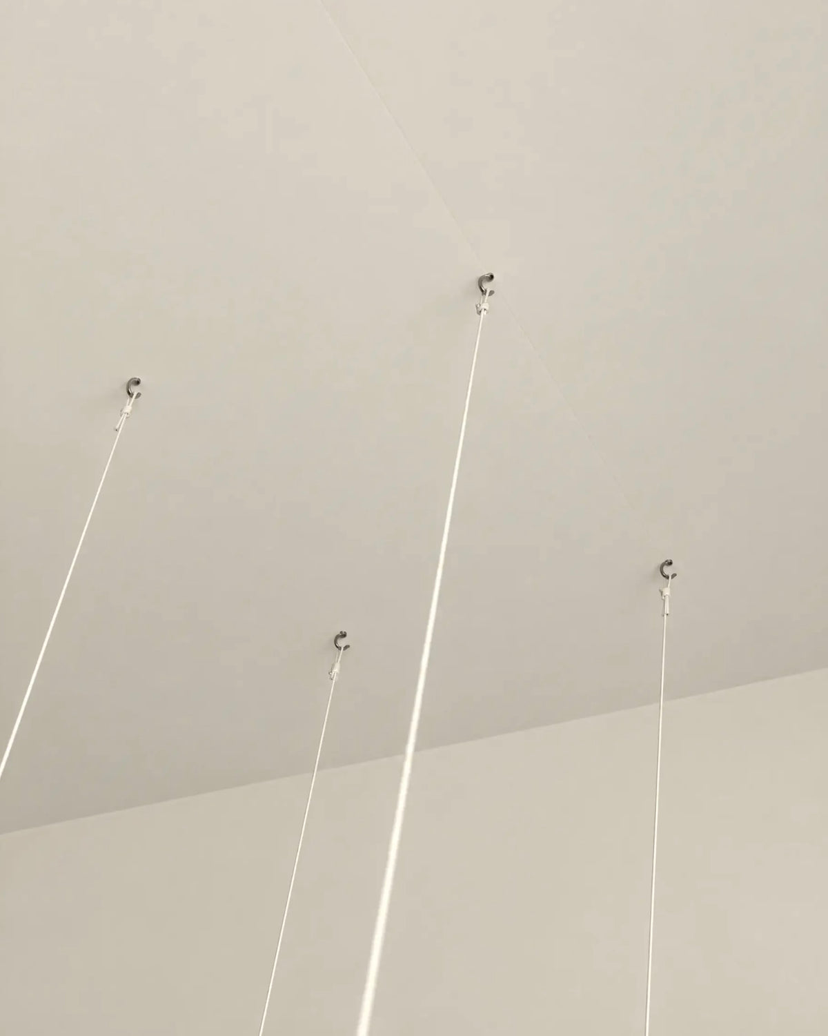 Suspended Pendant Light in Aluminium and Cotton — close-up