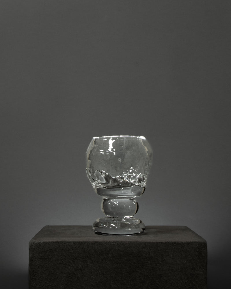 Organic Shaped Footed Table Glass by Szkło Studio | The Oblist — clear glass, handcrafted design