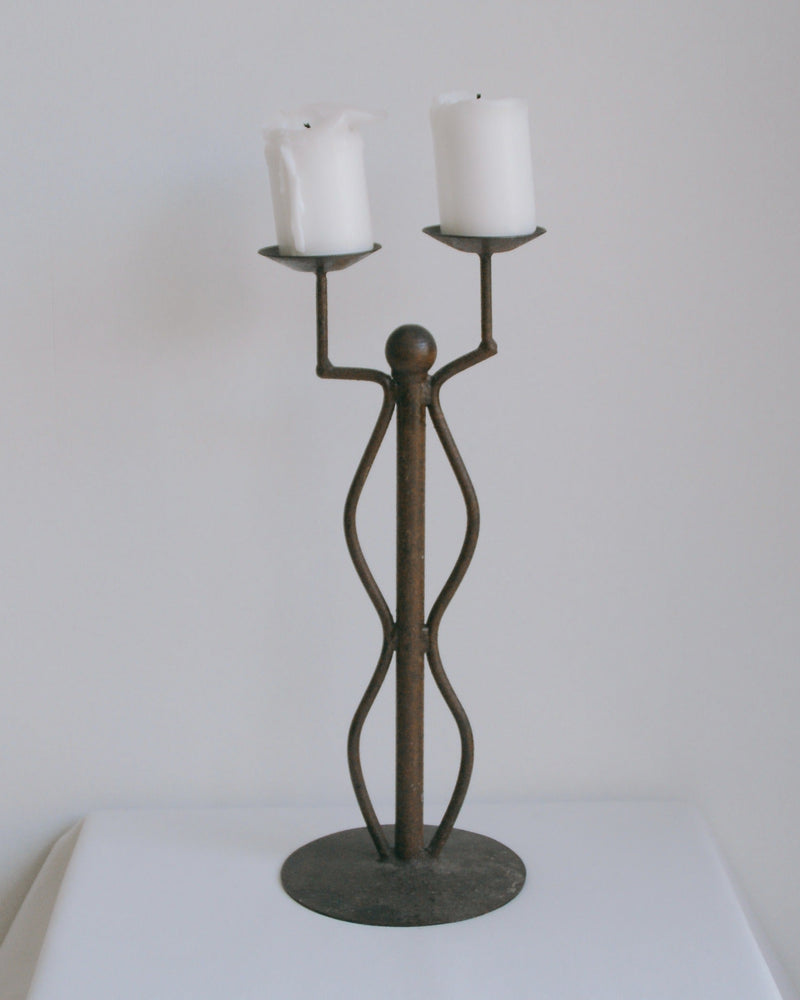 Iron Two Armed Candelabra by Tafelgeluk | The Oblist