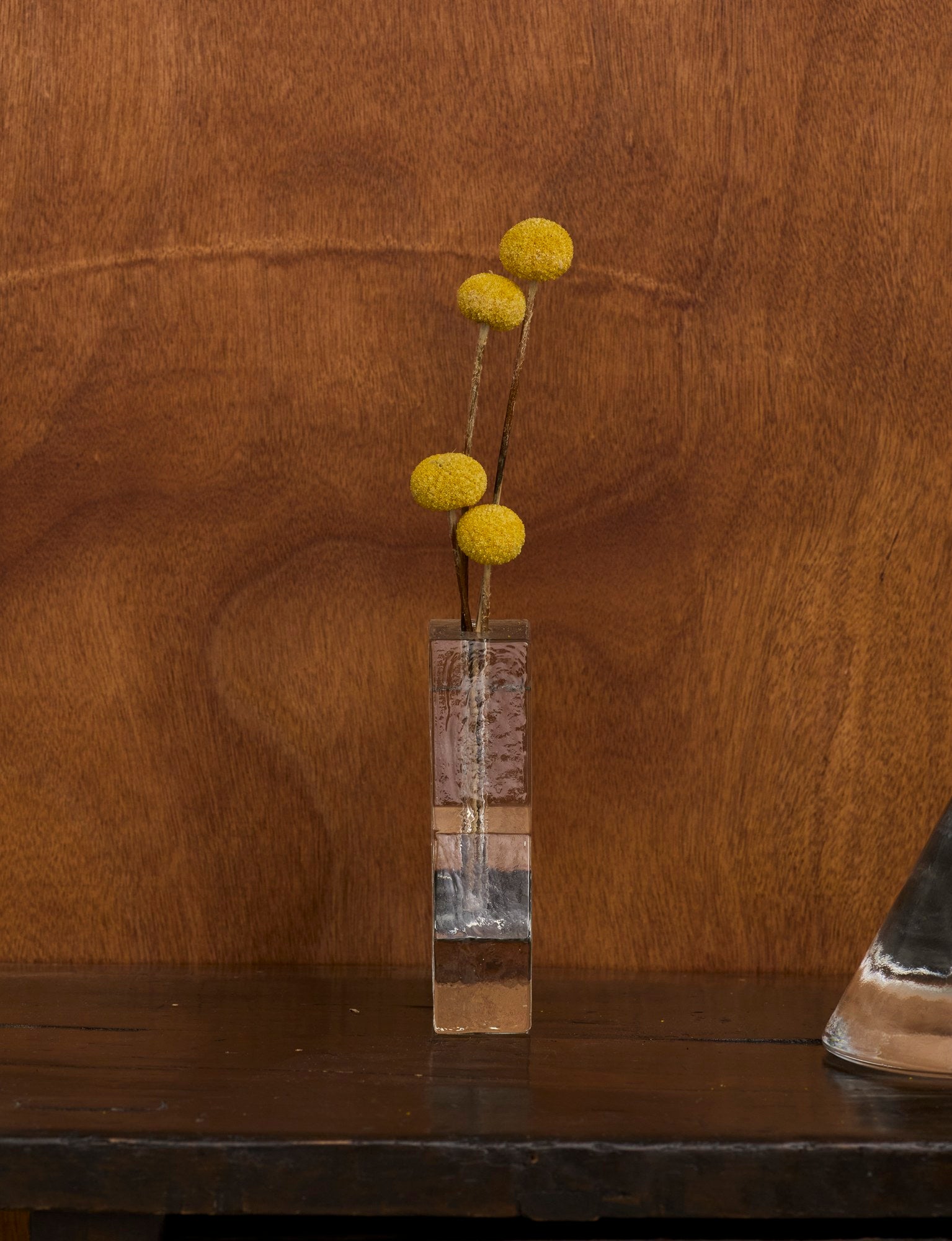 Sculptural Unifleur / Stem Vase in European glass c. 1960-70 — side angle