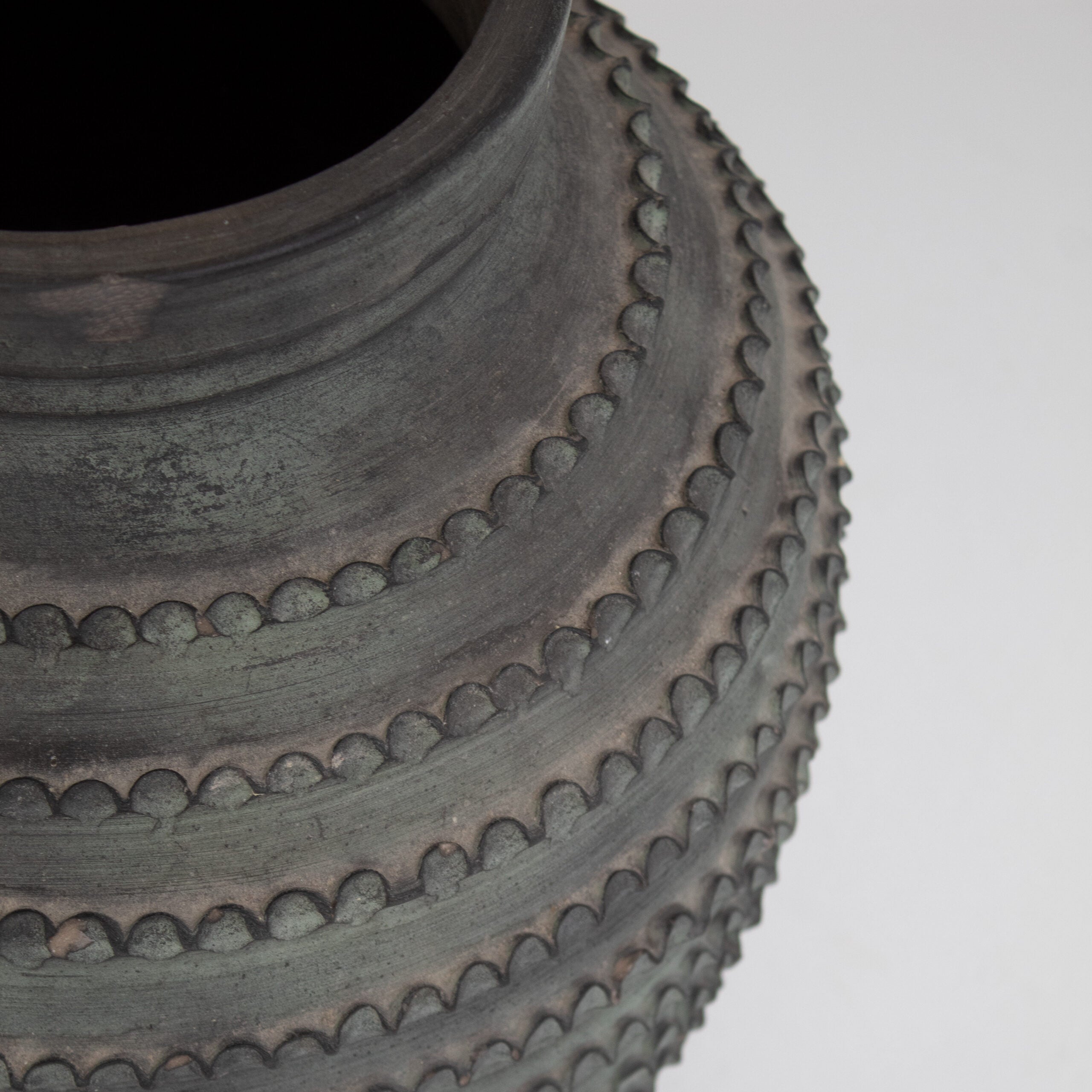 Mid-Century Terracotta Vase from Partenon Manufacture — close-up