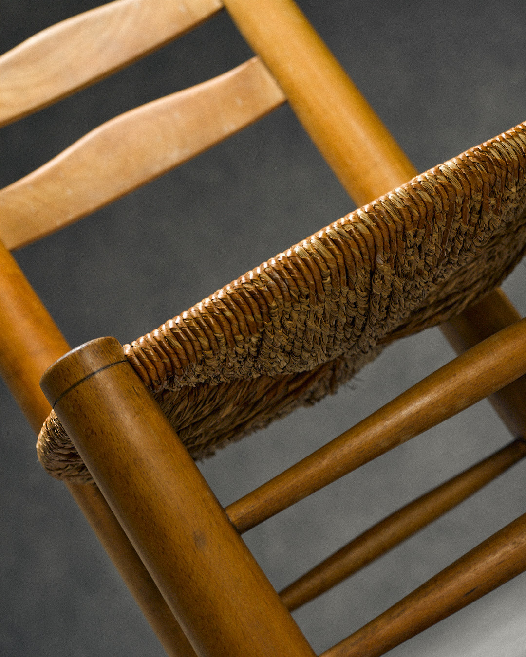 low chair with rush seat, attributed to Charles Dudouyt — additional view