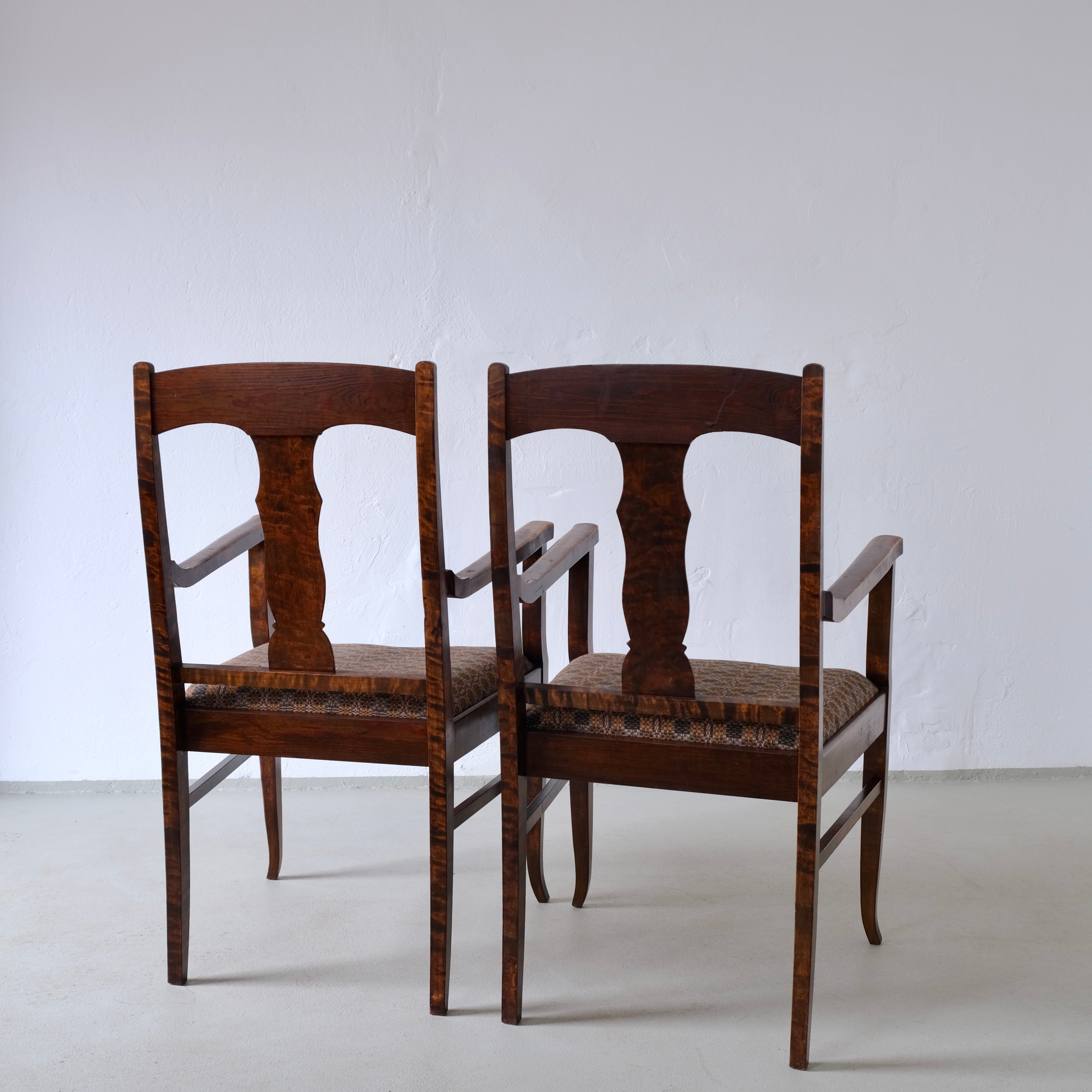 Biedermeier Satin Birch Armchairs | Sweden | Set of 2 — in context