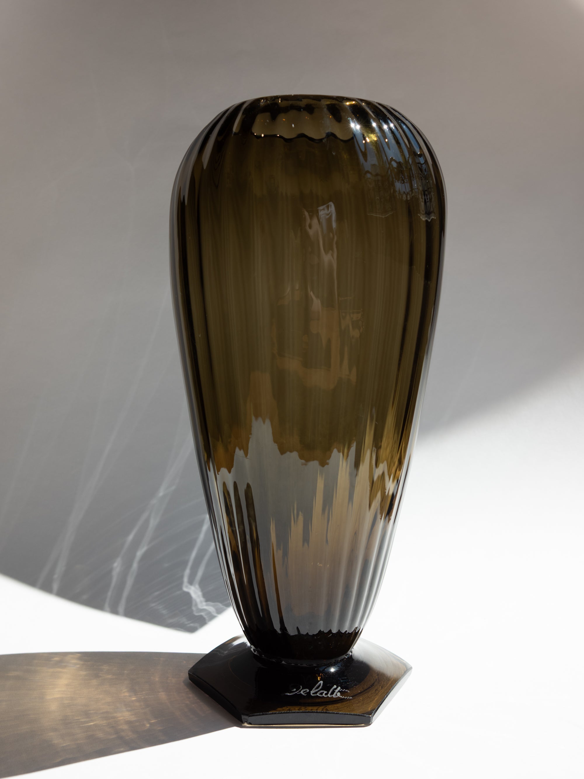 Monumental French Art Deco “Torsade” Vase by André Delatte, 1920s — side angle