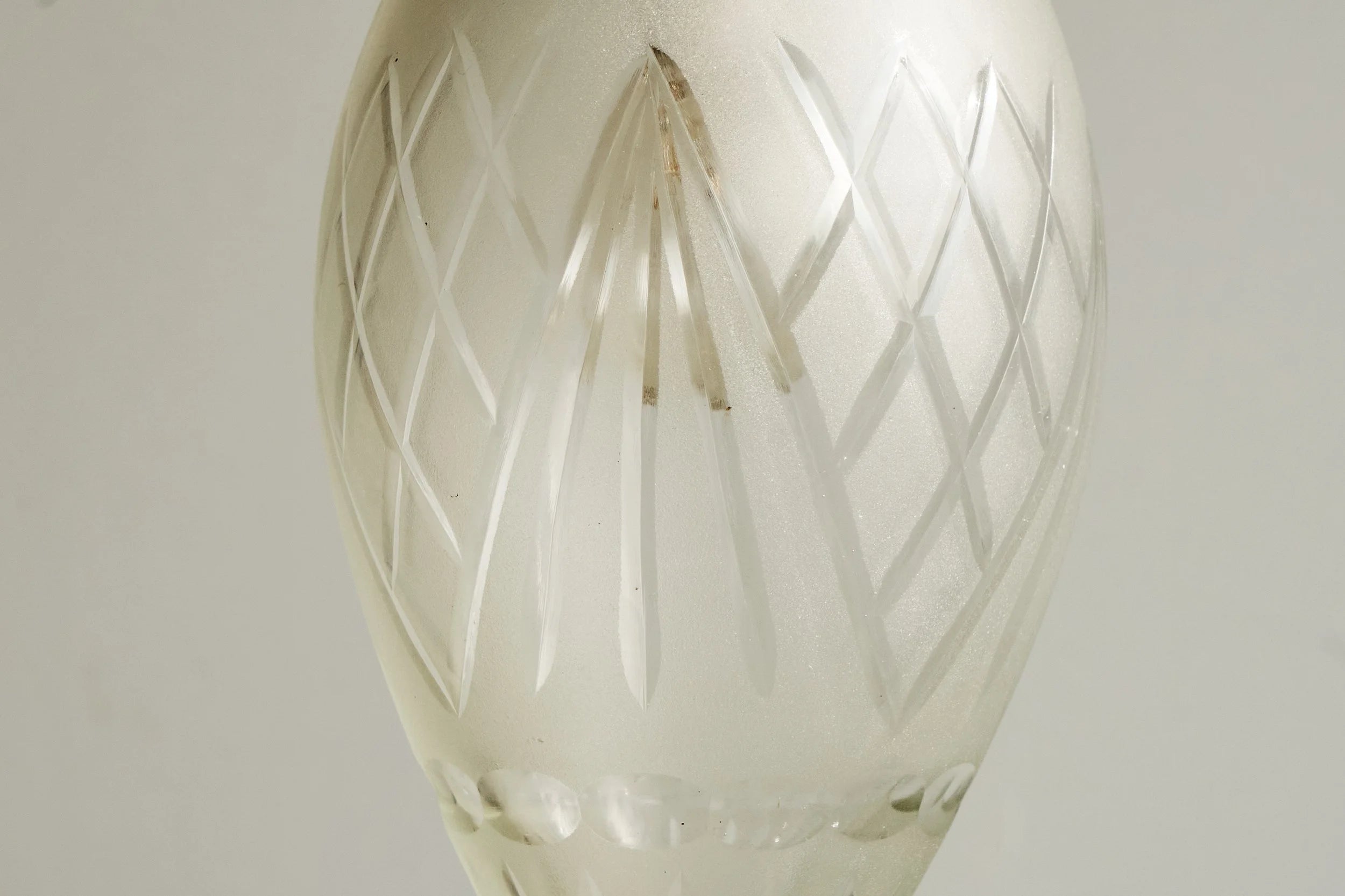 Art Nouveau Table Lamp in Sand Cast Brass and Etched Glass 1920s — alternate view