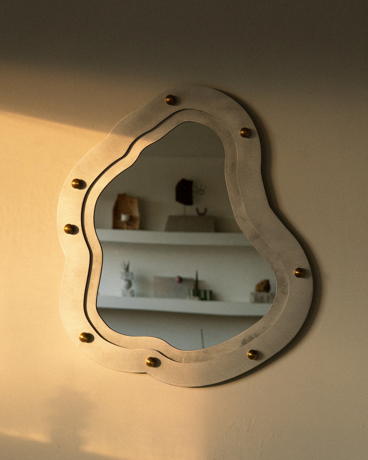 Organic Postmodern Aluminium Mirror - Large — side angle