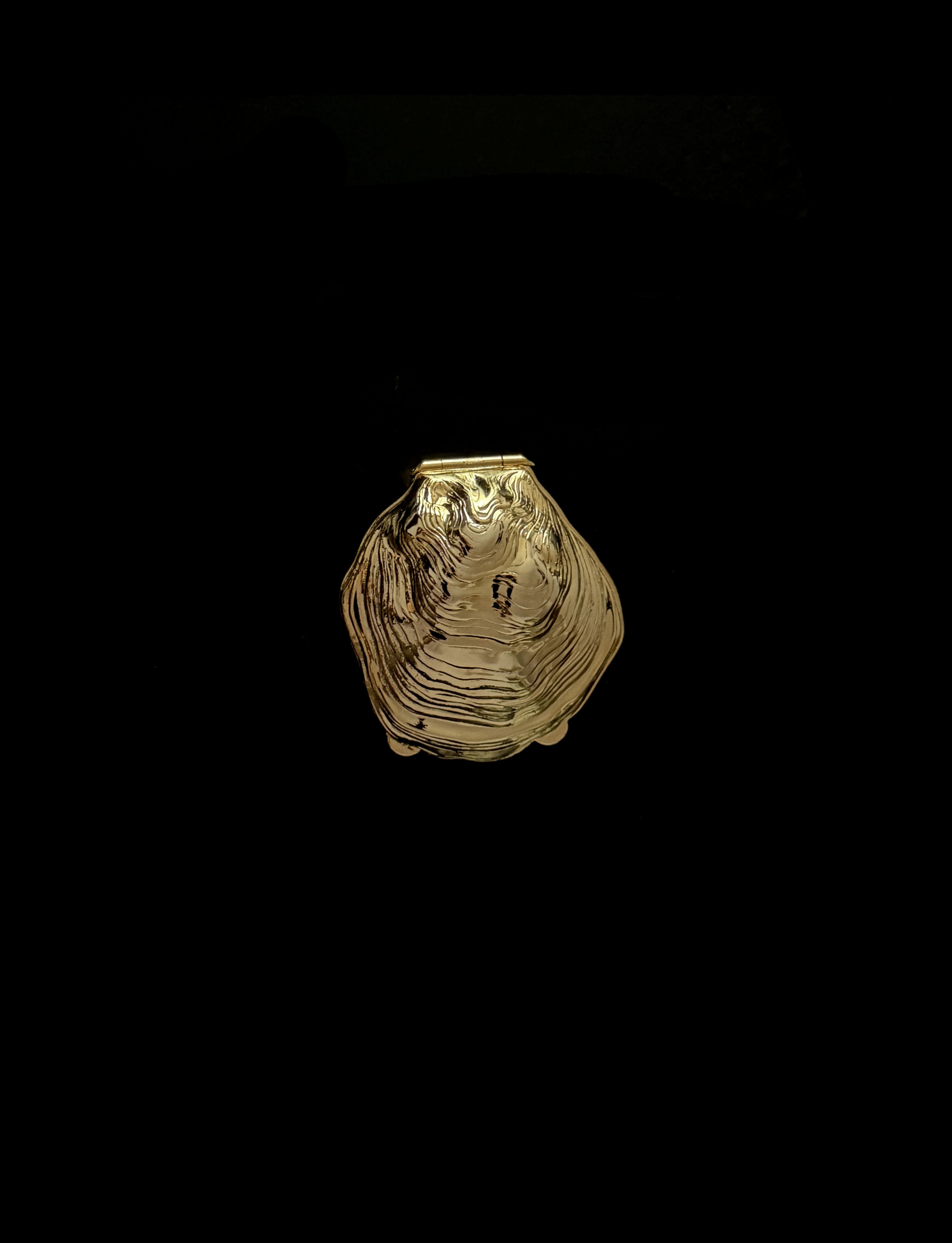Vintage pill box designed in Italy by LA PARADE | The Oblist — gold metal finish