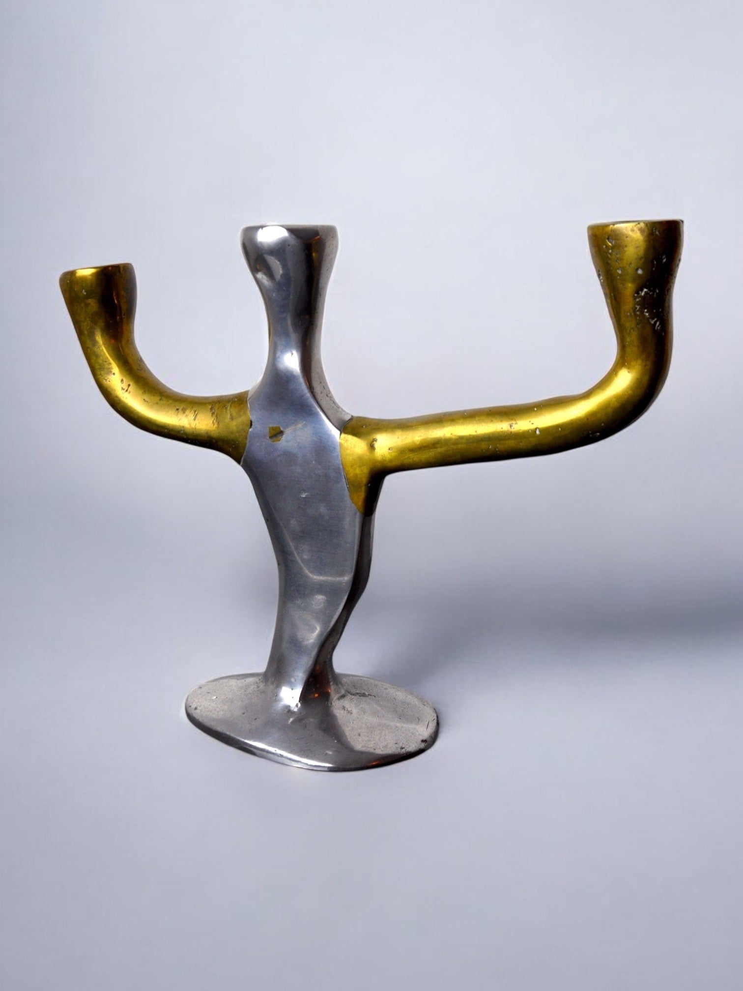 Chandelier Brutaliste 3 bras David Marshall, Espagne, 1970