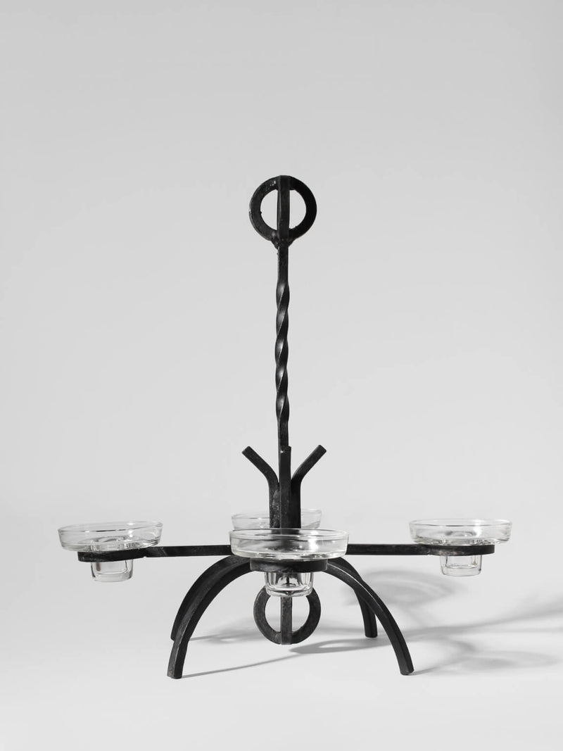 Cast Iron Brutalist Chandelier by Vintage Stories | The Oblist — handcrafted black metal design