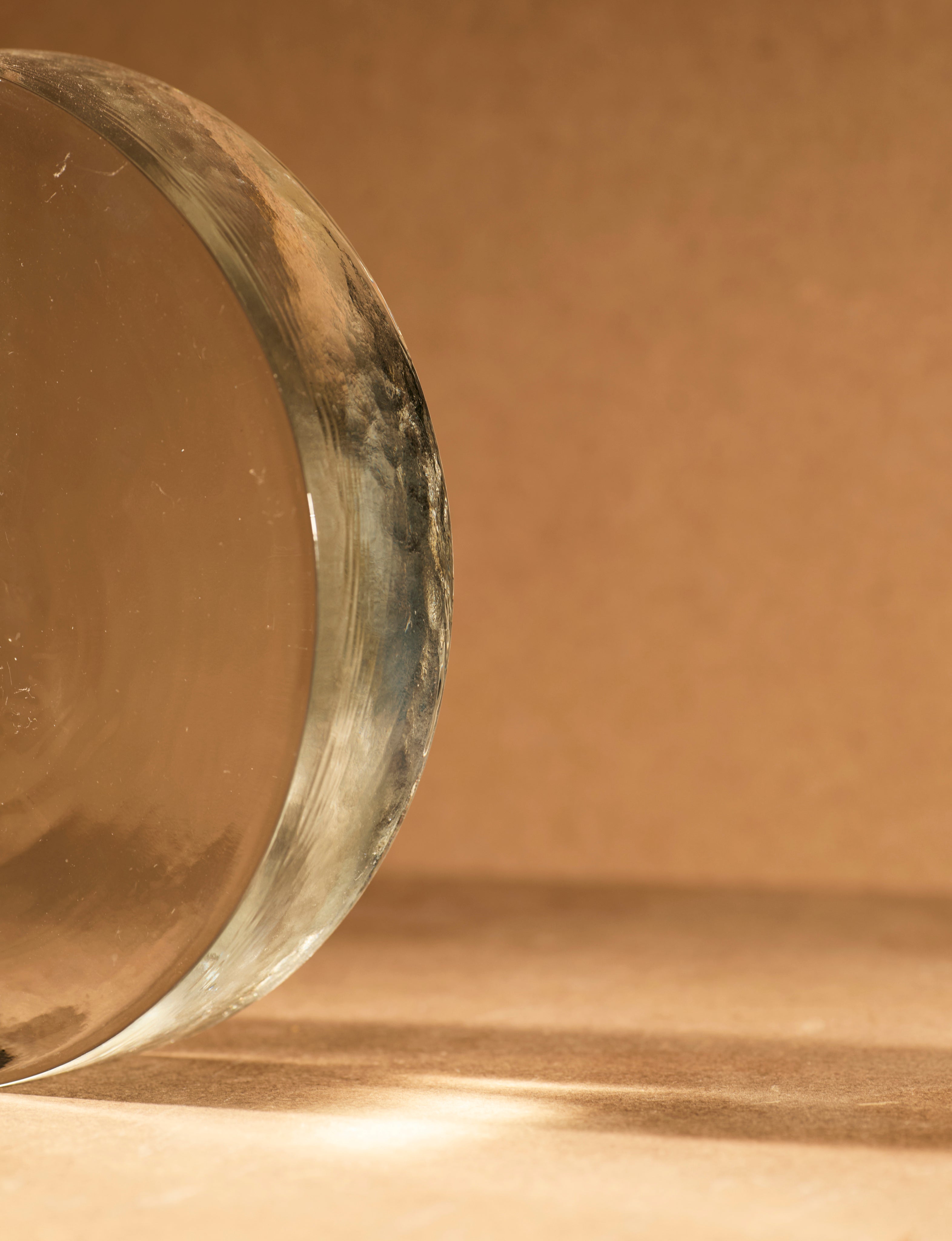 Vintage Scandinavian Clear Vase in Glass — close-up of glass edge