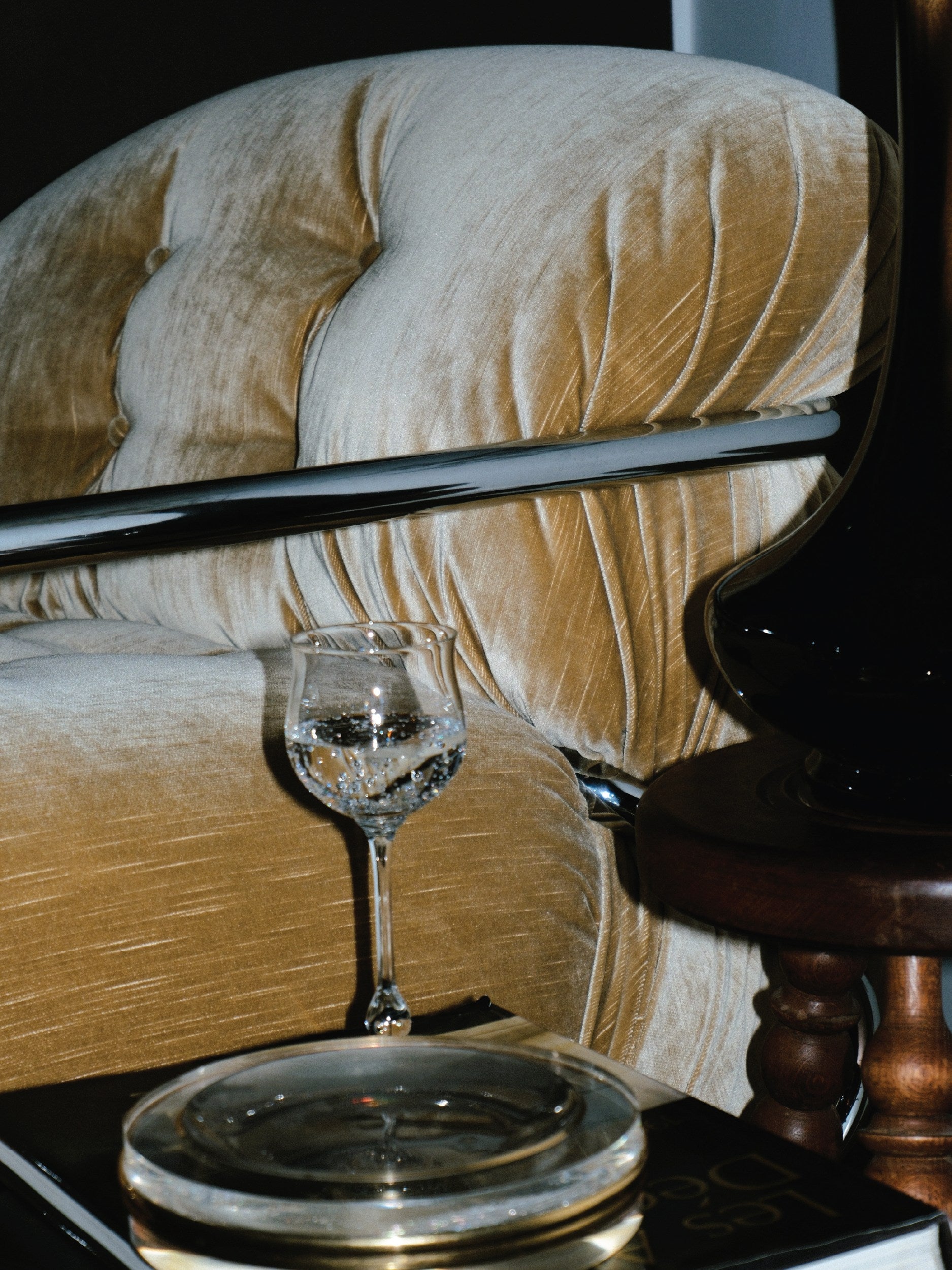Mario Sabot Lounge Chair - Beige Velvet — additional view