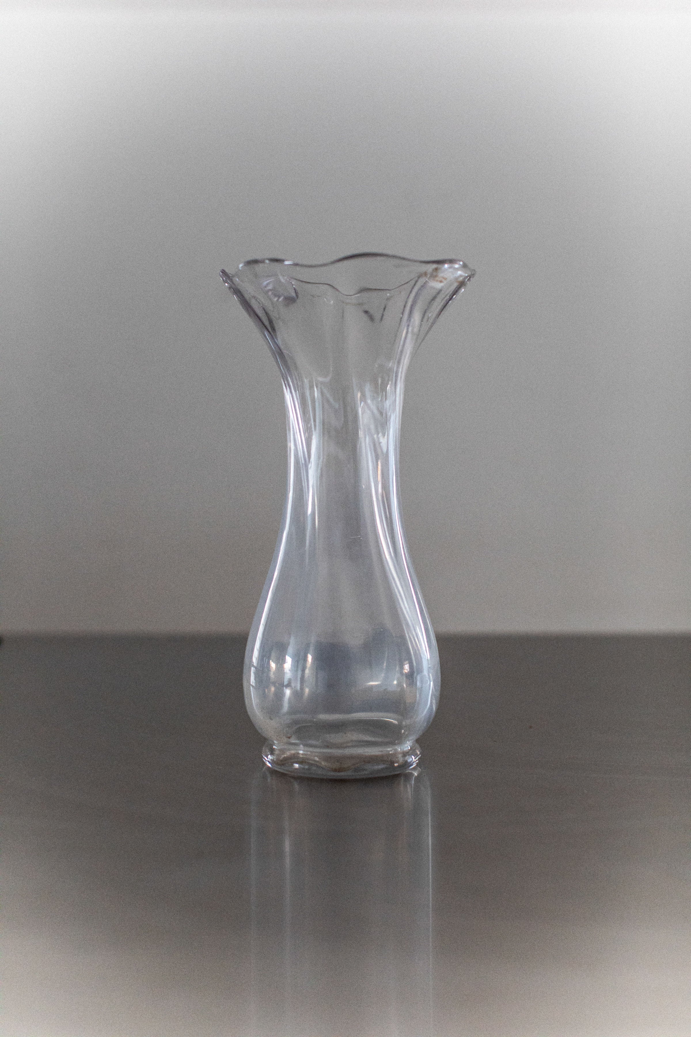 Glass Vase — close-up of clear glass with flared rim