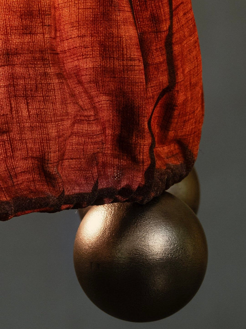 ALTER Pendant Light | Brass Beeswax Linen Ceriops — close-up of textured linen shade and brass accents