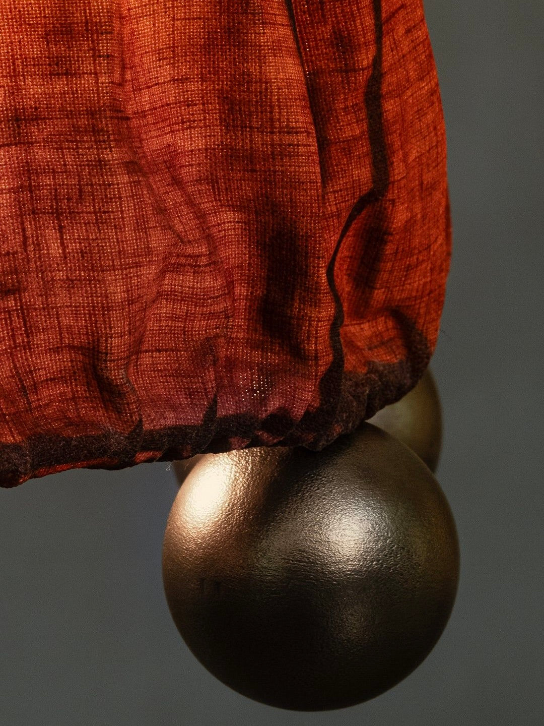ALTER Pendant Light | Brass Beeswax Linen Ceriops — close-up of textured linen shade and brass accents
