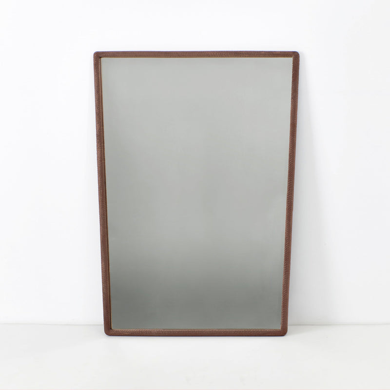 Amarante Mirror X Large — close-up of brown leather frame