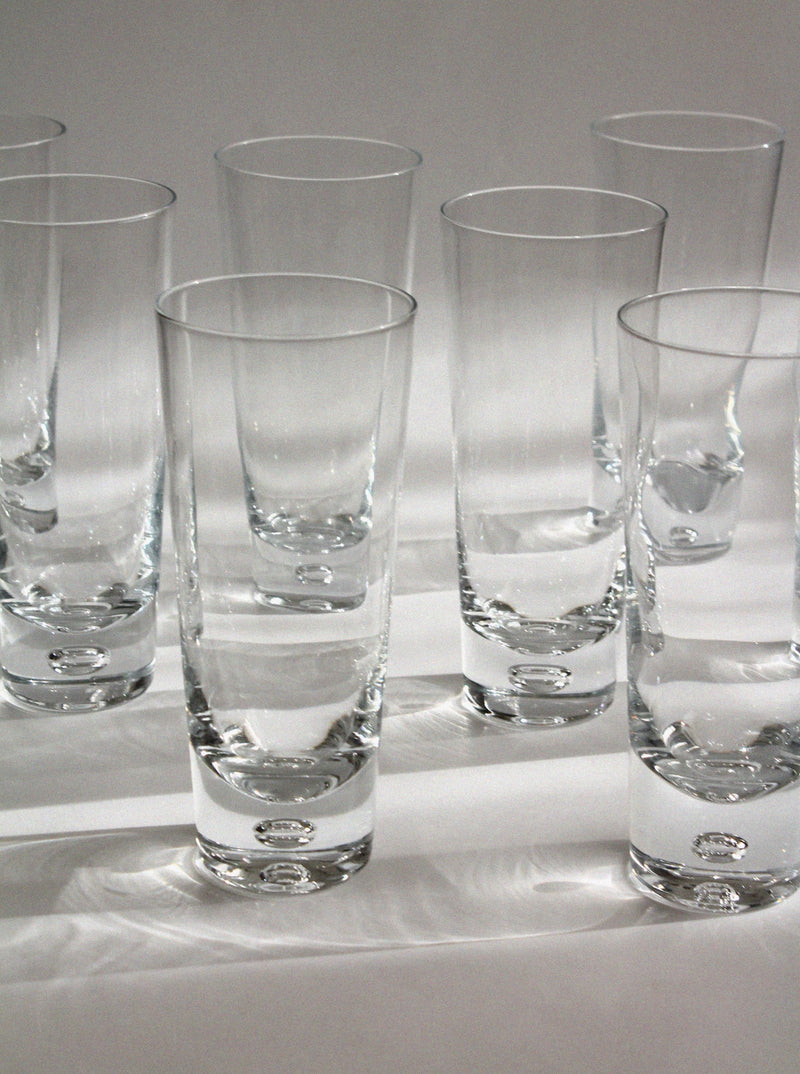 Walter Hickman Bubble Tall Drinking Glasses Set, For Kosta Boda, 1970s by Vintage Stories | The Oblist