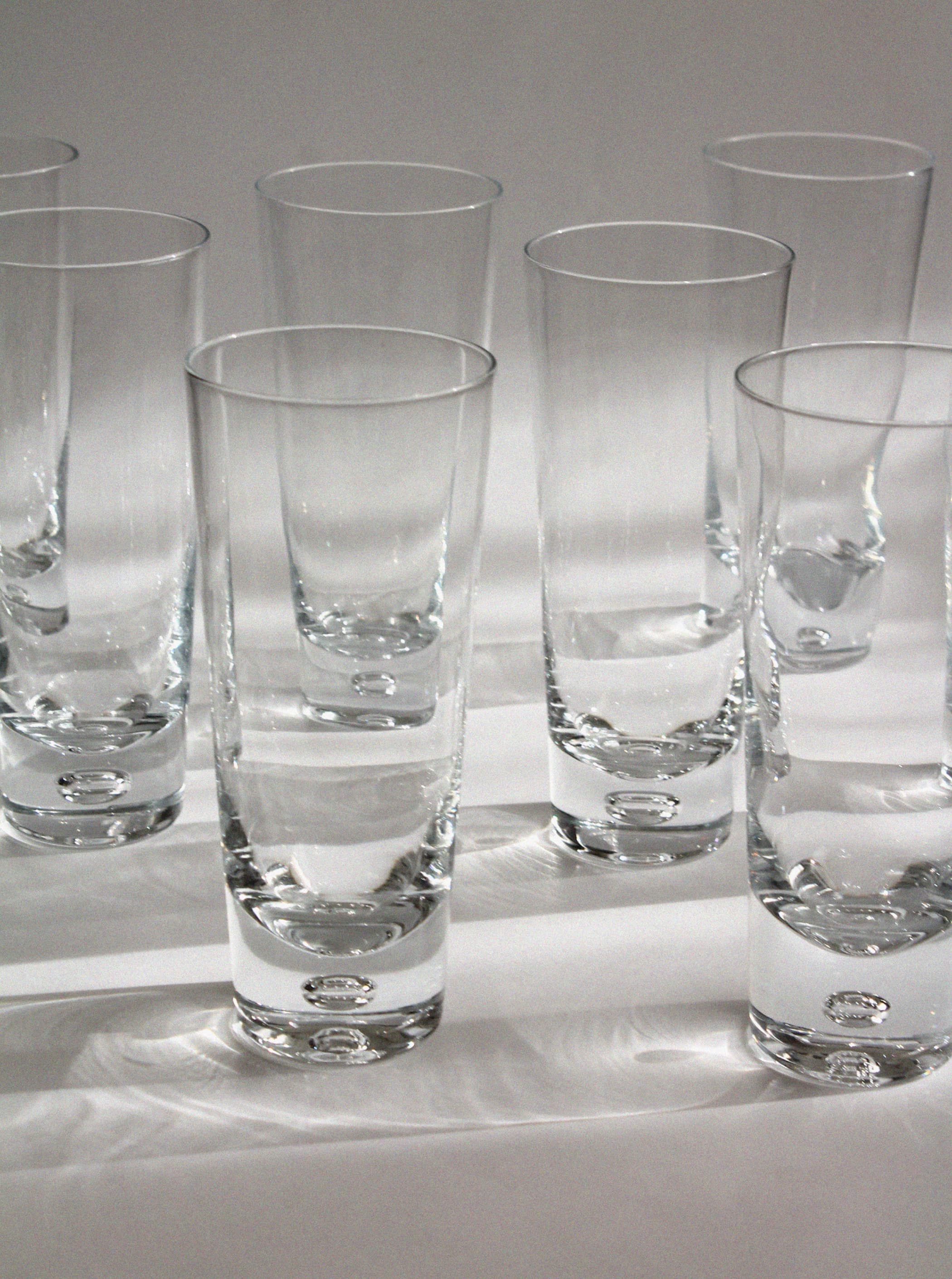 Walter Hickman Bubble Tall Drinking Glasses Set, For Kosta Boda, 1970s by Vintage Stories | The Oblist