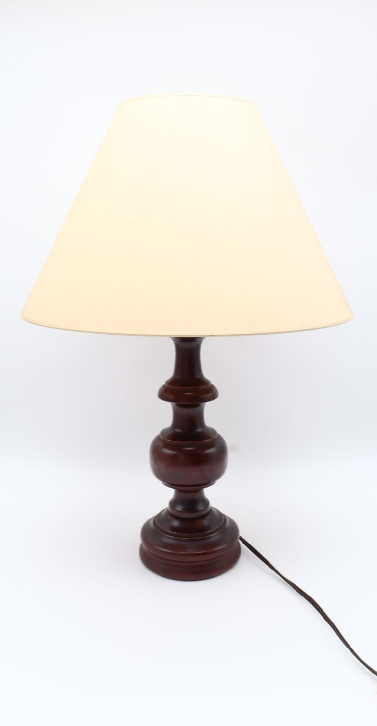 仏60s ヴィンテージランプ made in France Mid-Century Turned Wood Table Lamp | The Oblist