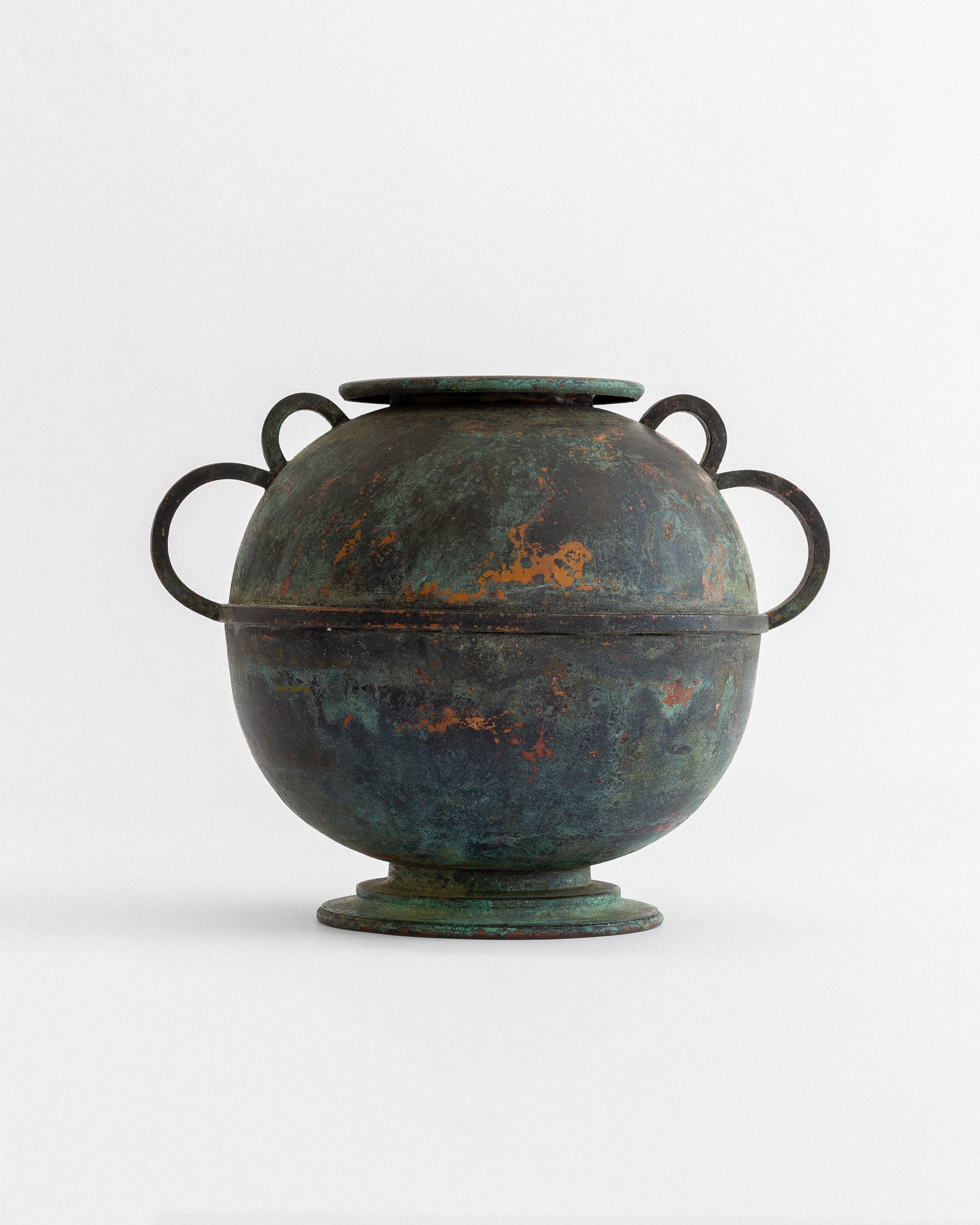 Rustic Vintage Vase with Verdigris Patina by Spigel | The Oblist
