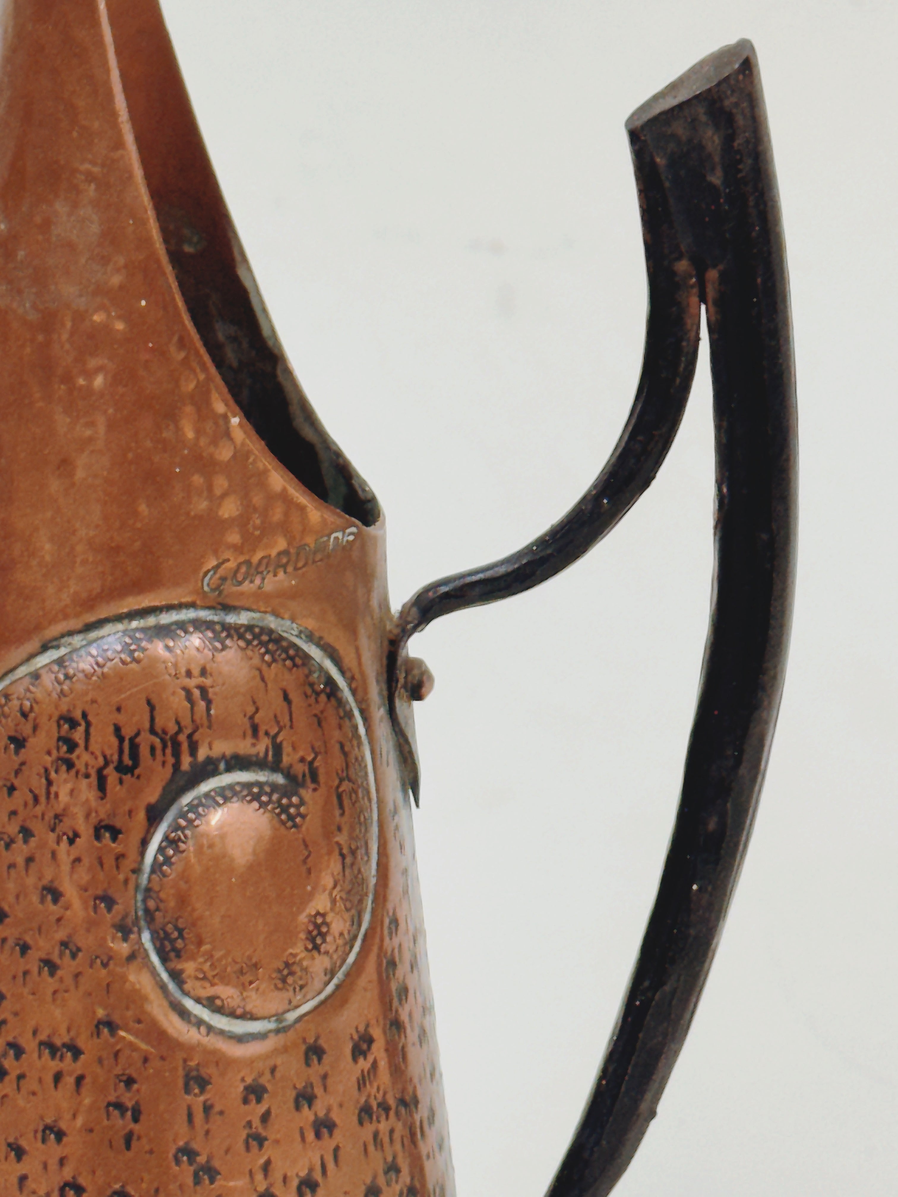 Hammered Copper Spouted Jug by Jean Goardere c.1940 — alternate view