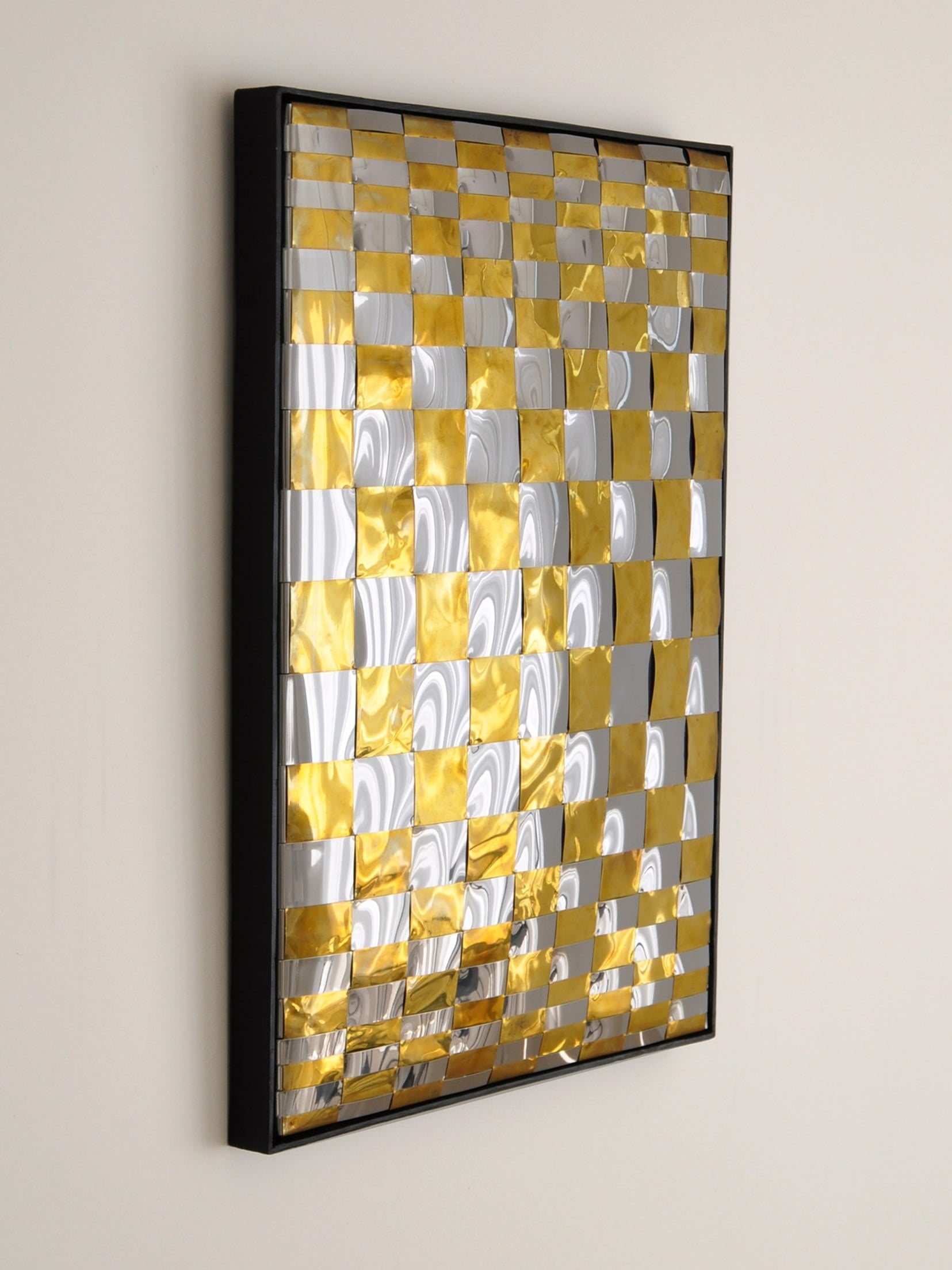 Woven Metals No. 3 - Reflective Wall Sculpture (Unique Piece) — detail view
