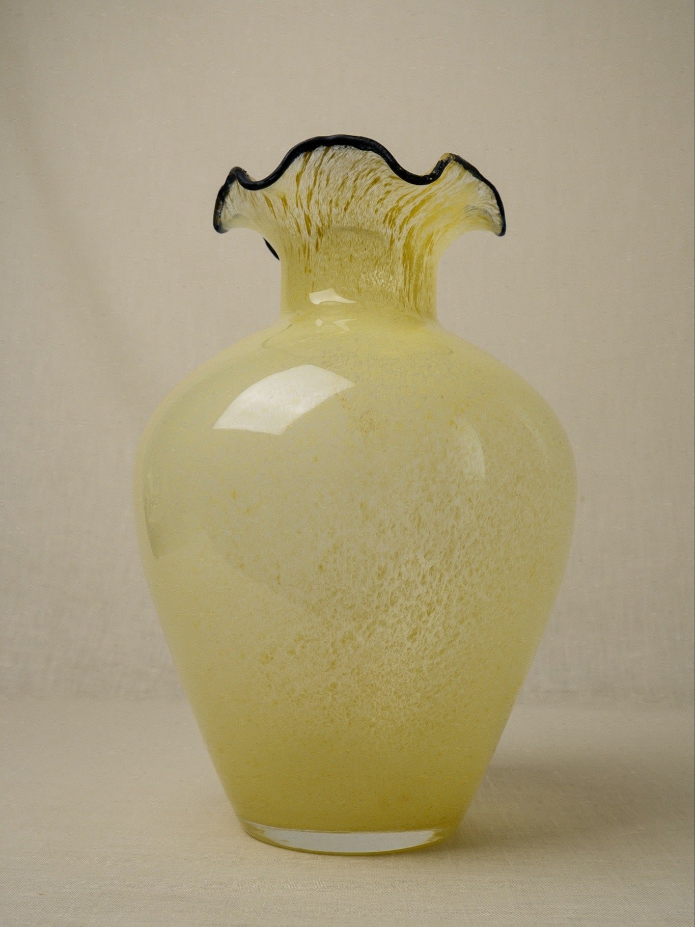 Yellow Blown Glass Vase — alternate view