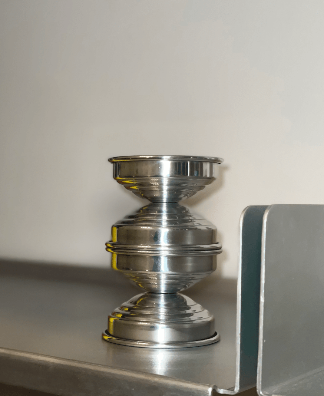 Metal Candle Holders in Polished Aluminum by CASPAL | The Oblist — polished aluminum finish