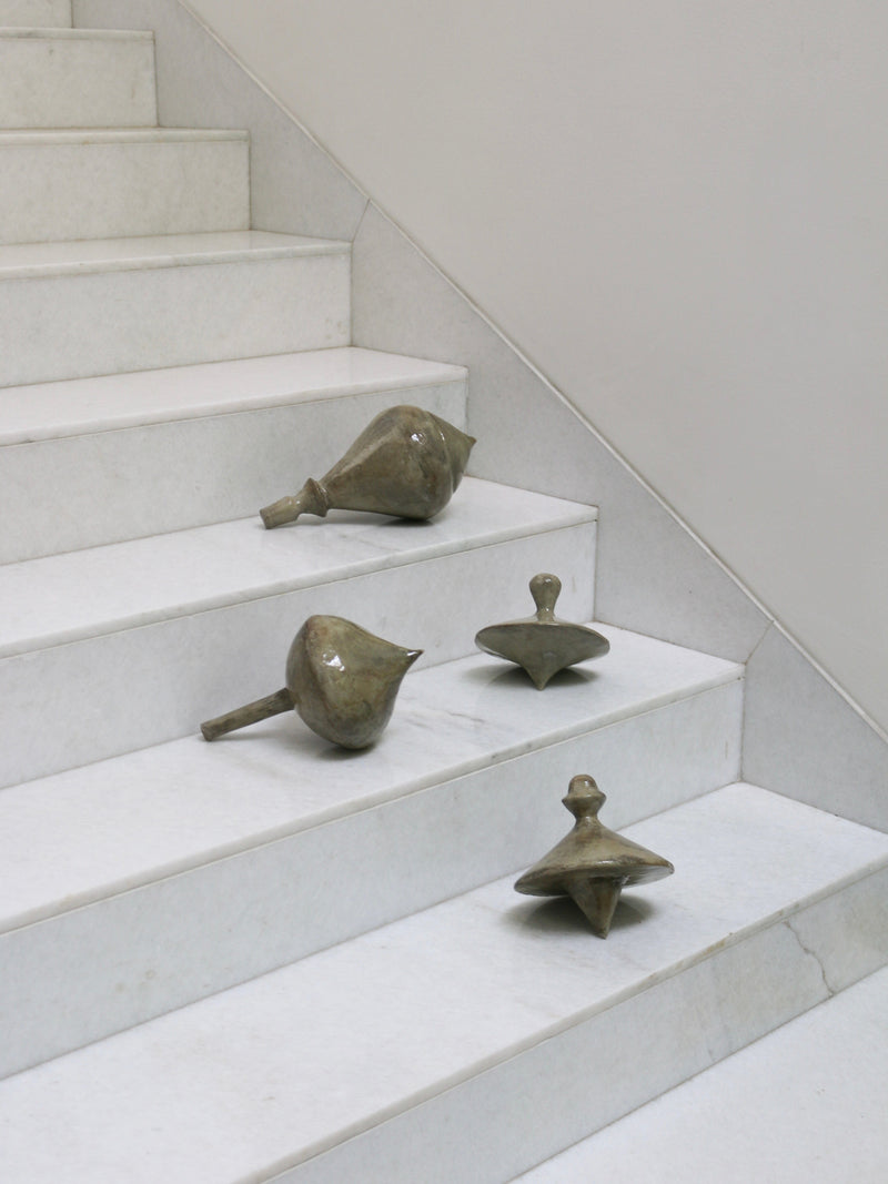 Set of 4 Contemporary Sculptural Resin Objects – Trompos by Marcela Cure | The Oblist — resin, earthy tones