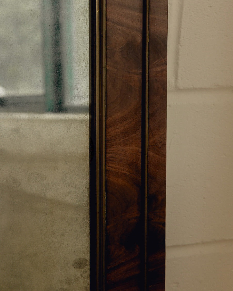 Miroir Empire en acajou et laiton du 19ème siècle