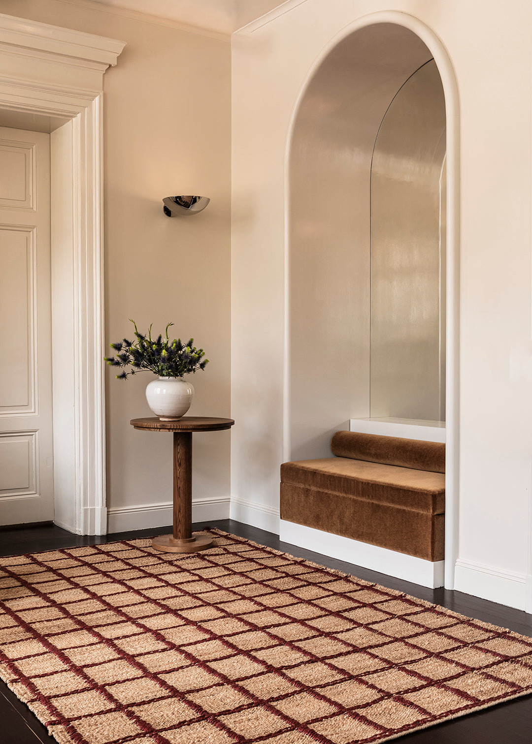 'Strata' Braided Jute Rug, Burgundy — in context