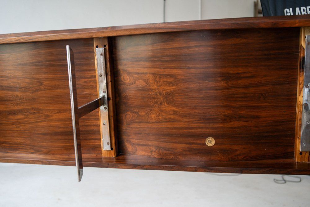Vintage Onda Bench With Magazine Rack By Jorge Zalszupin For Atelier Moveis, 1950s — lifestyle setting