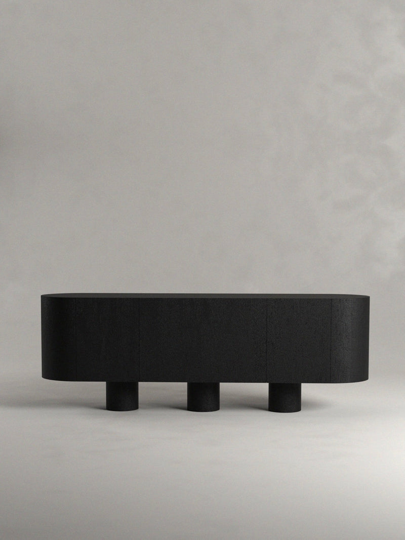 Totem' Sideboard — front view highlighting black textured finish