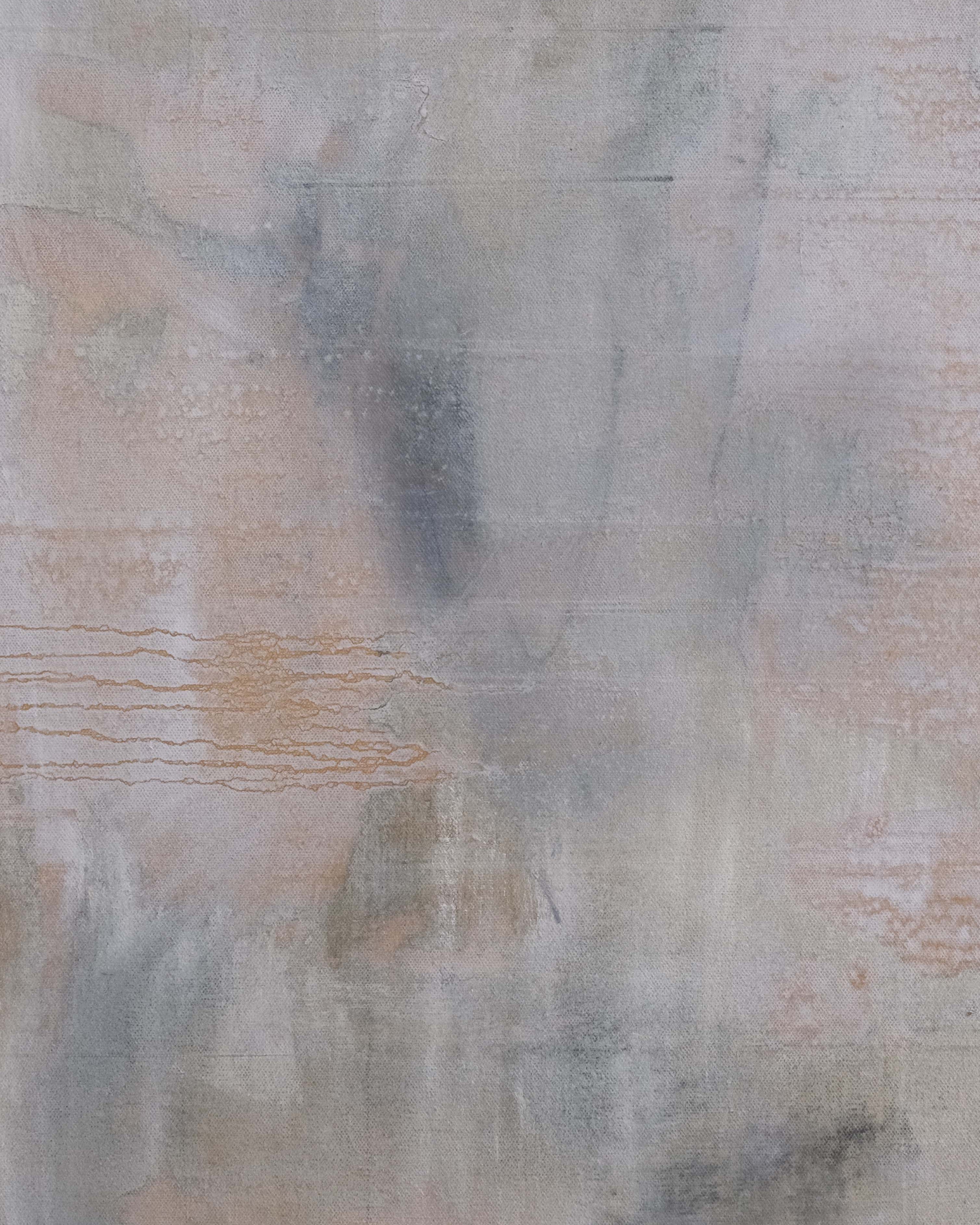 121520' Painting by Steven Lane — close-up of textured gray and beige surface