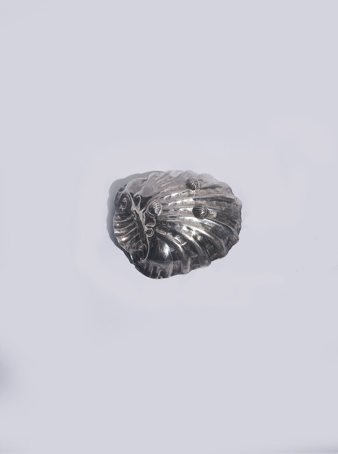 Small Silver-plated Shell Vide Poche — side angle