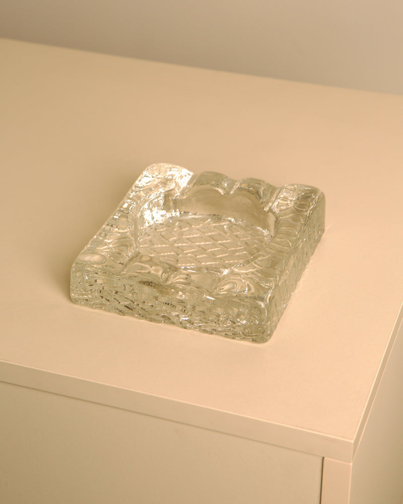Kosta Boda 70's compressed Murano glass ashtray by Treaptyque | The Oblist