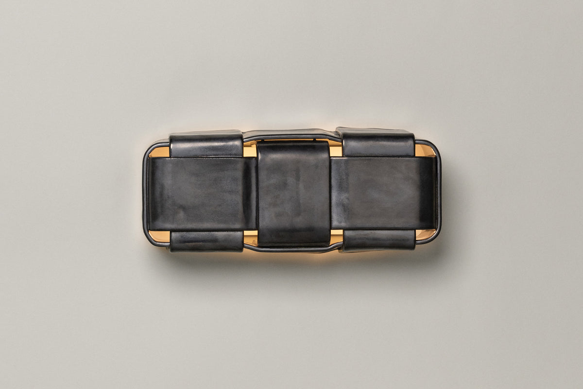 Stria 3 Sconce, Graphite — side angle