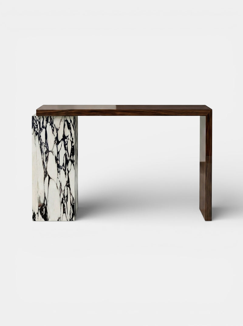Jill Wood And Calacatta Viola Console by Marbera | The Oblist
