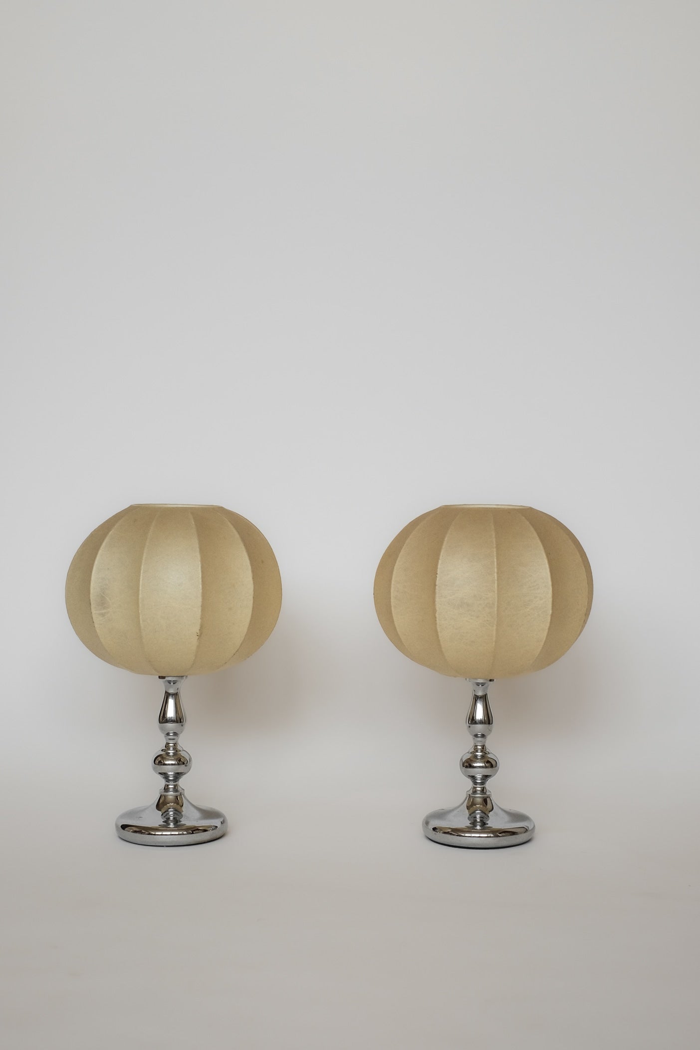 Rare Vintage Mid-Century Modern Cocoon Table Lamps — side angle
