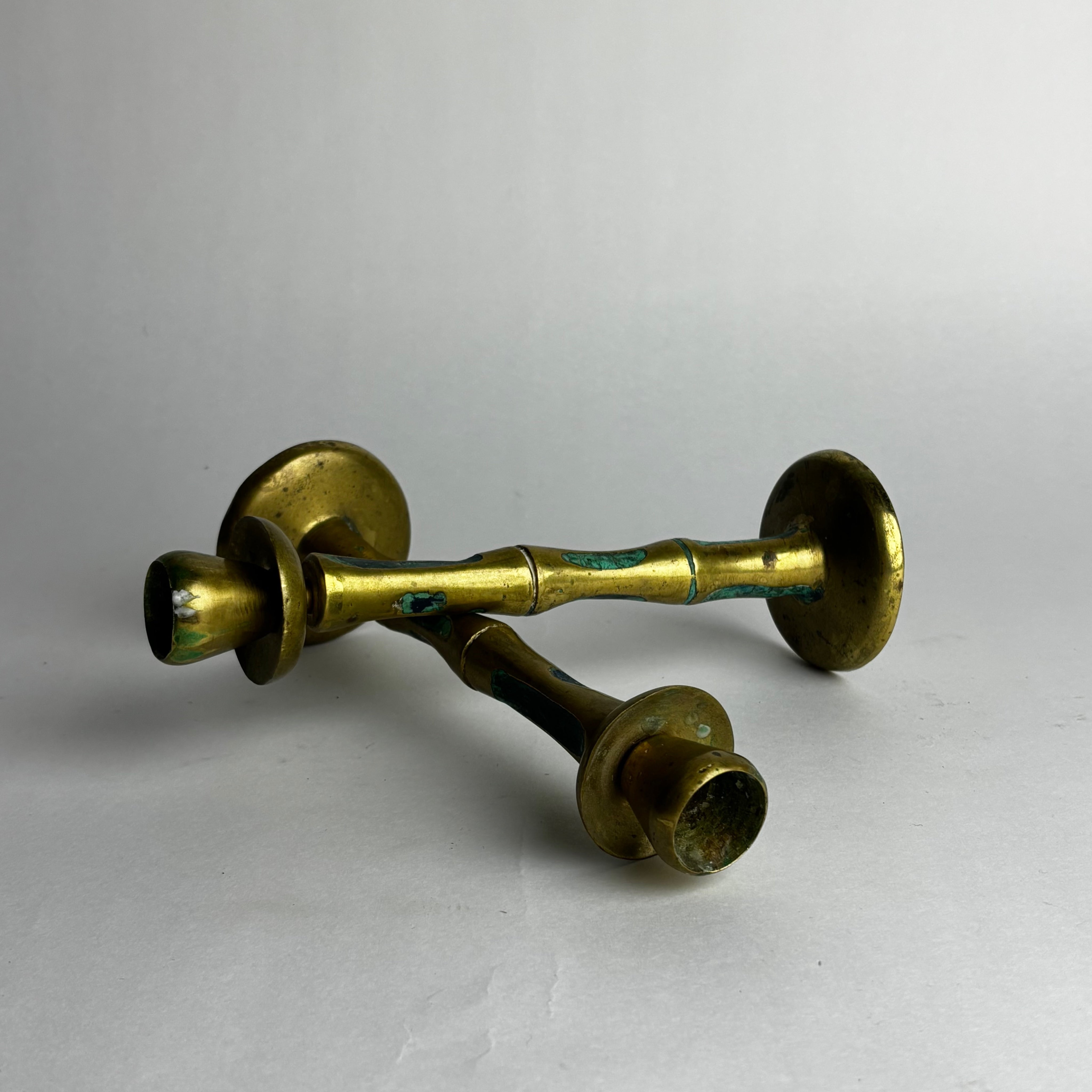 HOLD.  Pepe Mendoza Lapis and Turqoise Inlay Candle Holders — alternate view
