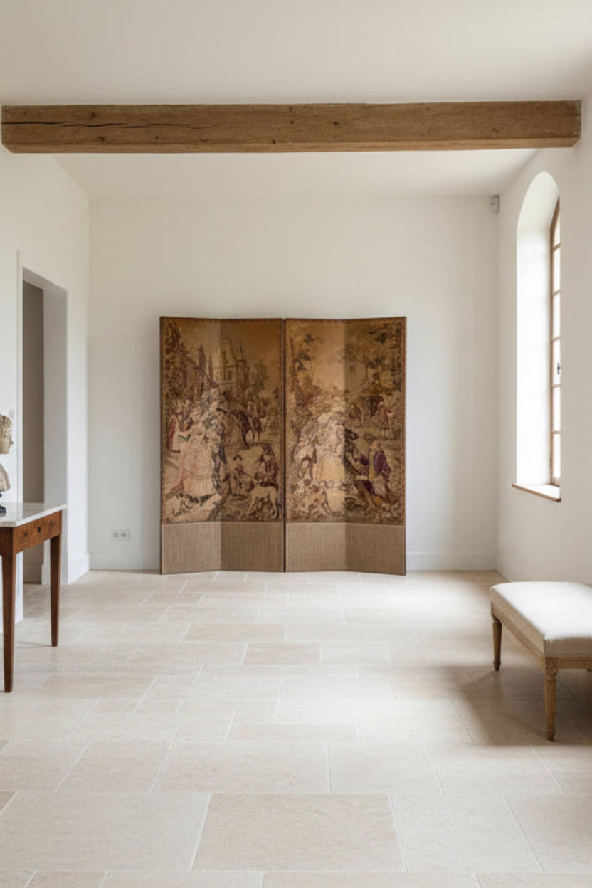 French Folding Tapestry Screen, Early 20th Century. Aubusson — alternate view