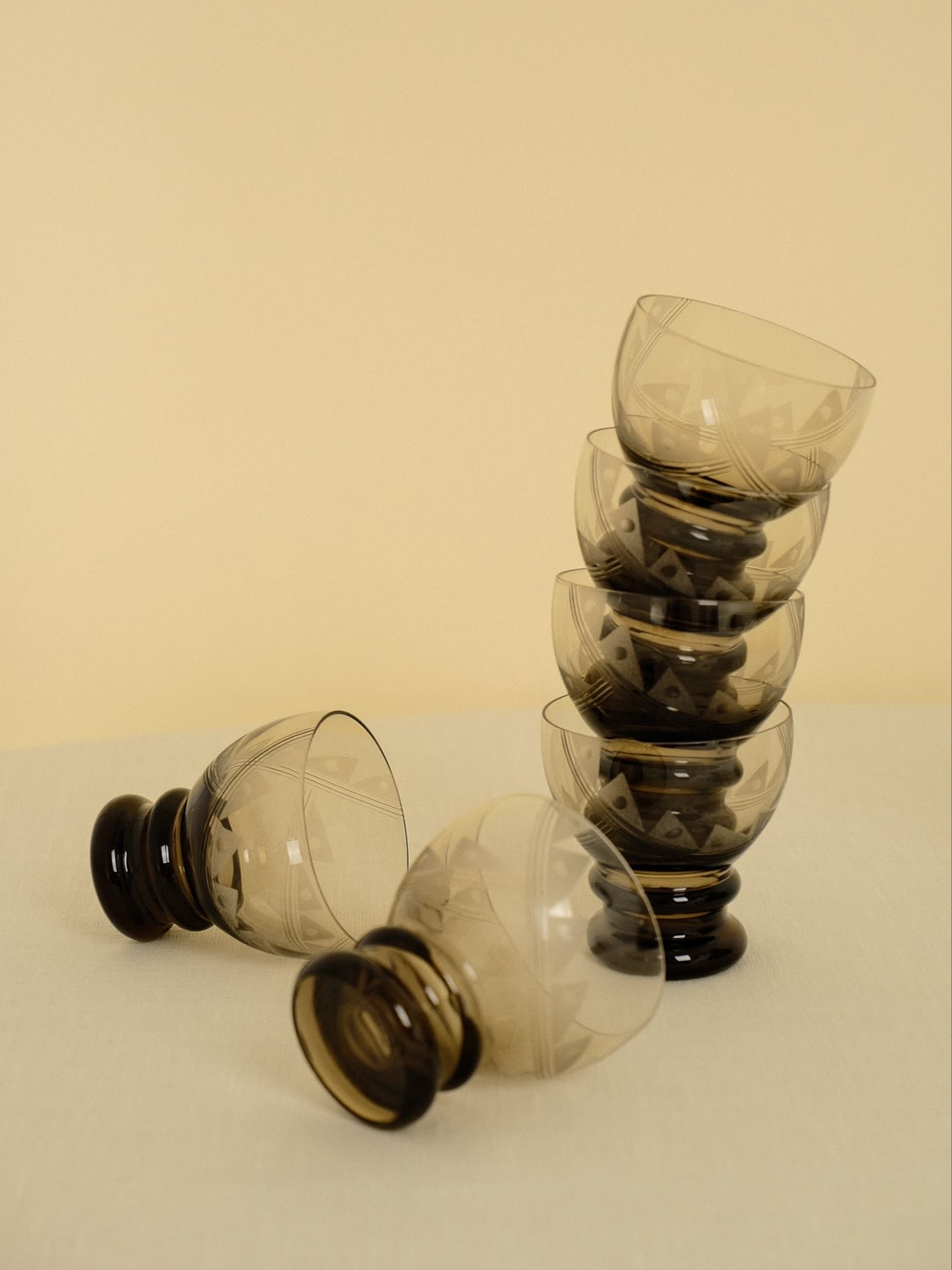 Smoked Glass Aperitif Set — side angle