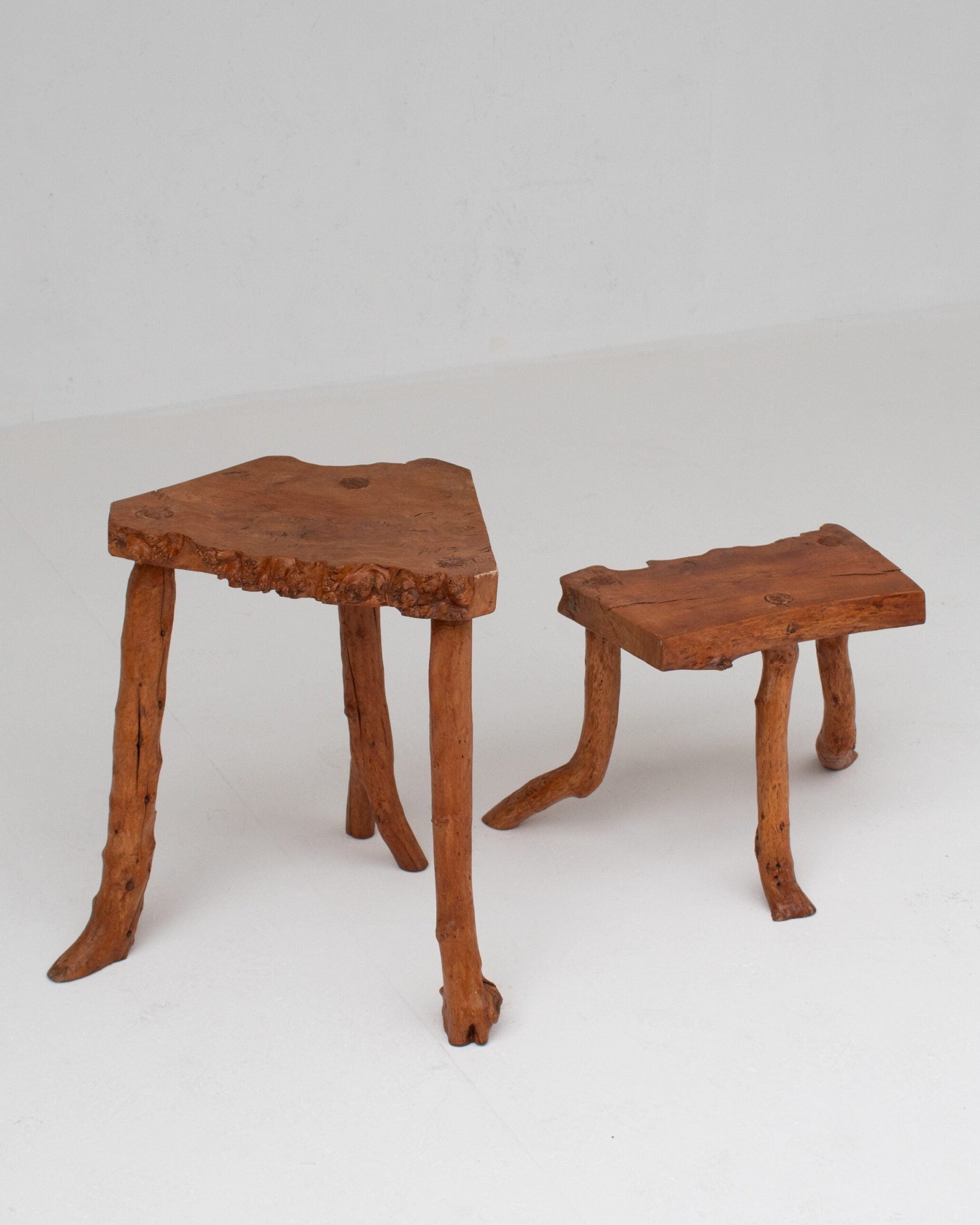 Organic Rootwood Side Tables Set — detail view