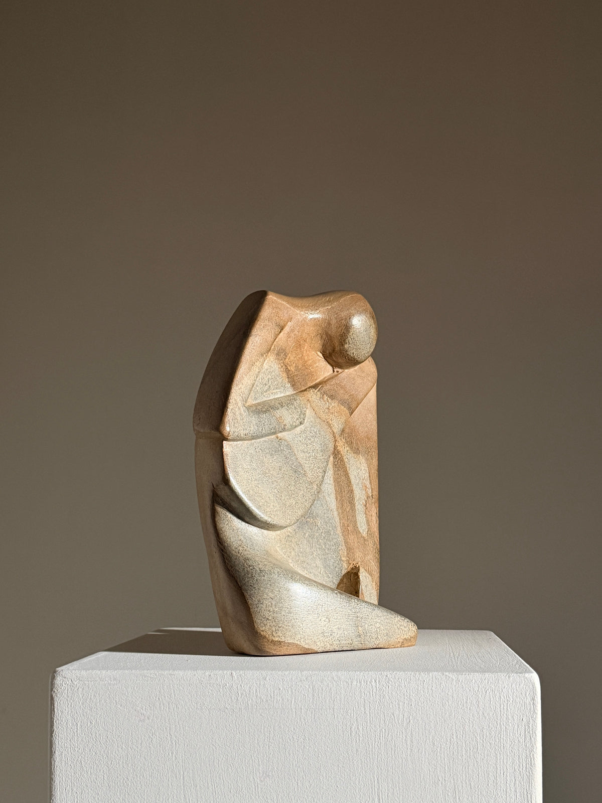 "The Mandolin Player" abstract stone sculpture, France, 1950s.  — lifestyle setting