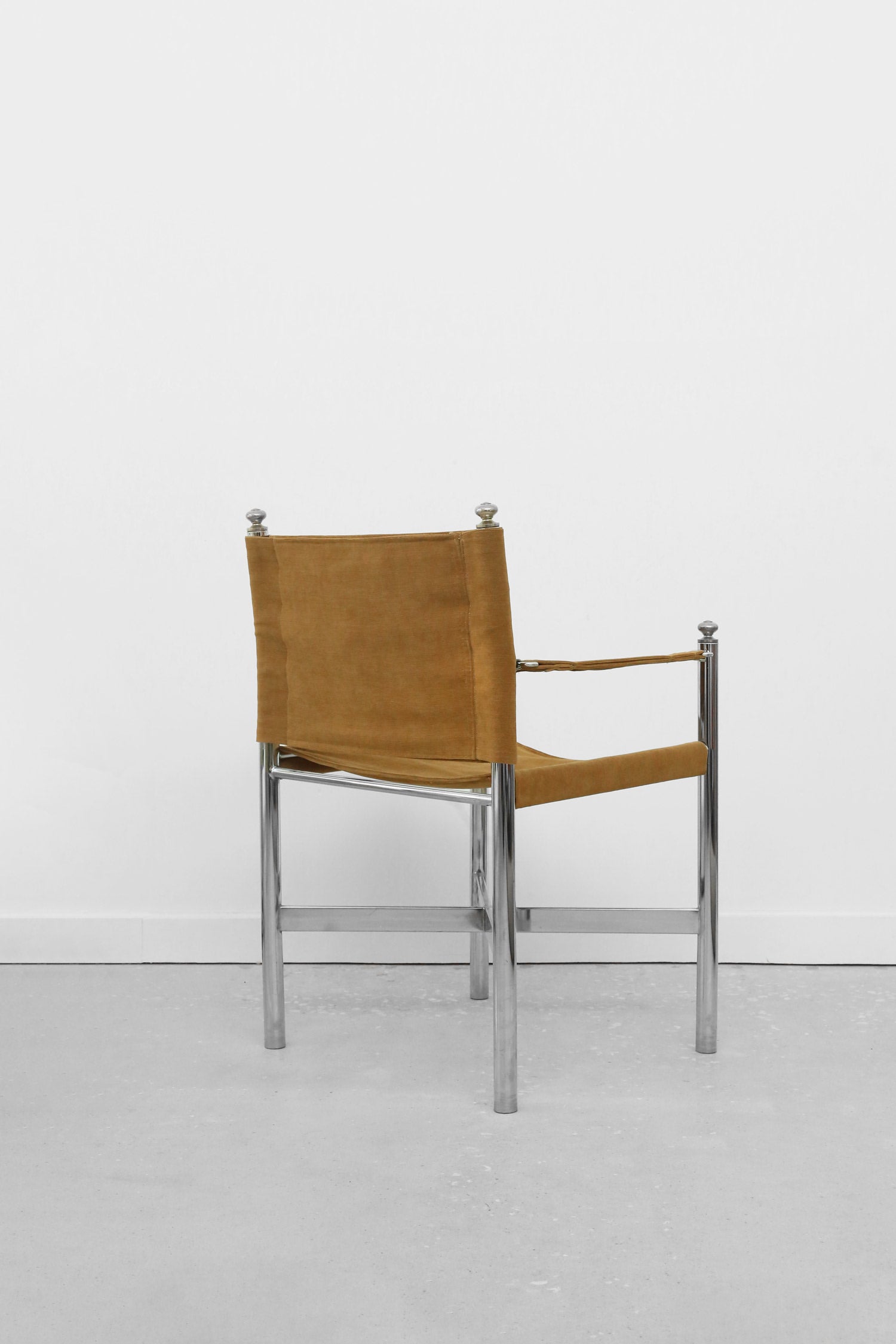 Chrome and Corduroy Arm Chair — lifestyle setting