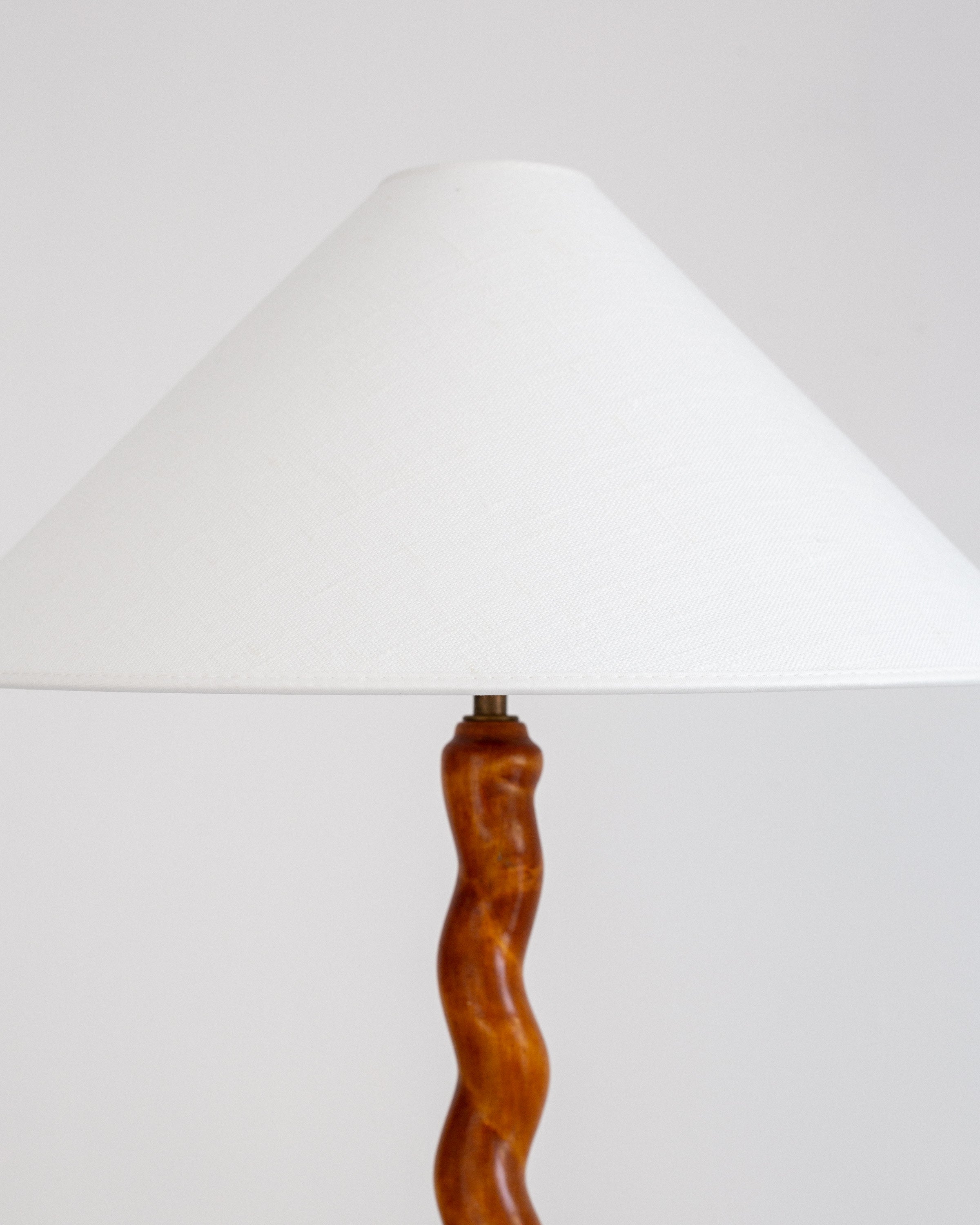 Hand-Carved Swedish Table Lamp, 1943 — side angle